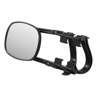CURT Extended View Tow Mirror for Enhanced Towing Visibility CURT extended view tow mirror attached to a vehicle mirror, enhancing rear visibility while towing.