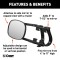 CURT Extended View Tow Mirror for Enhanced Towing Visibility CURT extended view tow mirror attached to a vehicle mirror, enhancing rear visibility while towing.