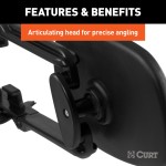 CURT Extended View Tow Mirror for Enhanced Towing Visibility CURT extended view tow mirror attached to a vehicle mirror, enhancing rear visibility while towing.
