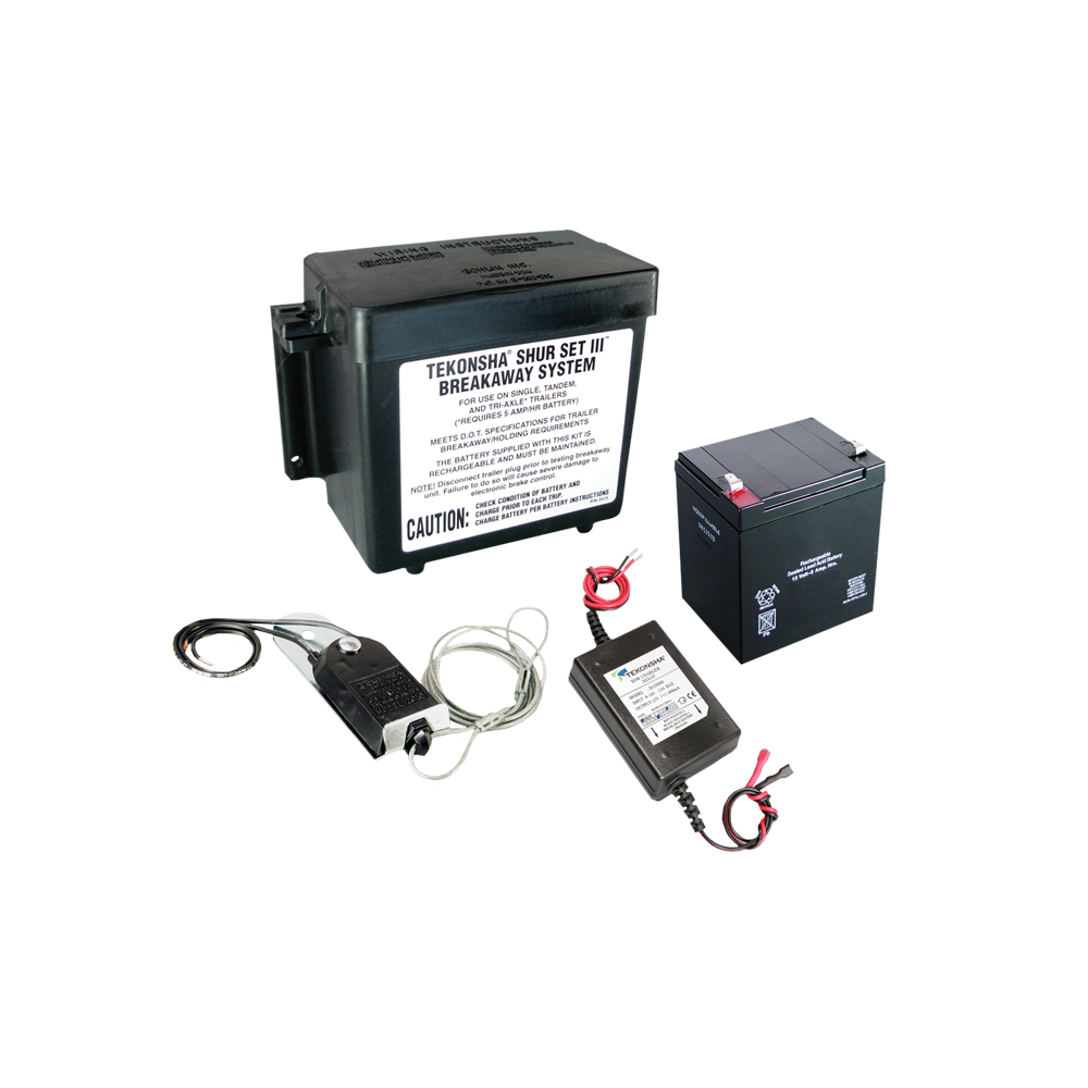 Complete trailer breakaway system with charger for 1-4 axle trailers equipped with electric brakes