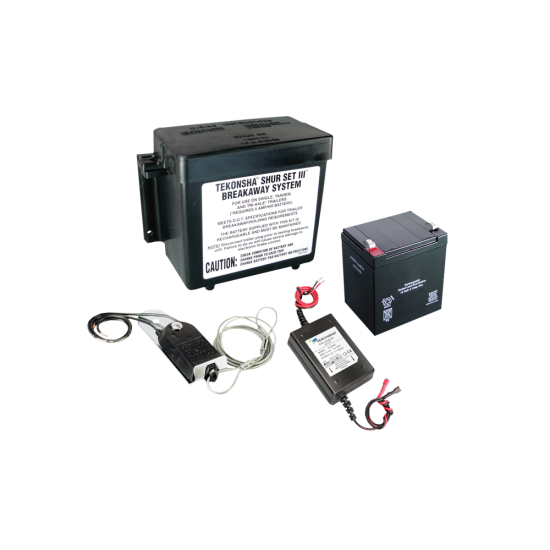 Complete trailer breakaway system with charger for 1-4 axle trailers equipped with electric brakes