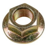 Lippert yellow zinc-plated hex flange nut with 9/16-18 thread end