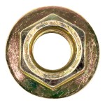 Lippert yellow zinc-plated hex flange nut with 9/16-18 thread end