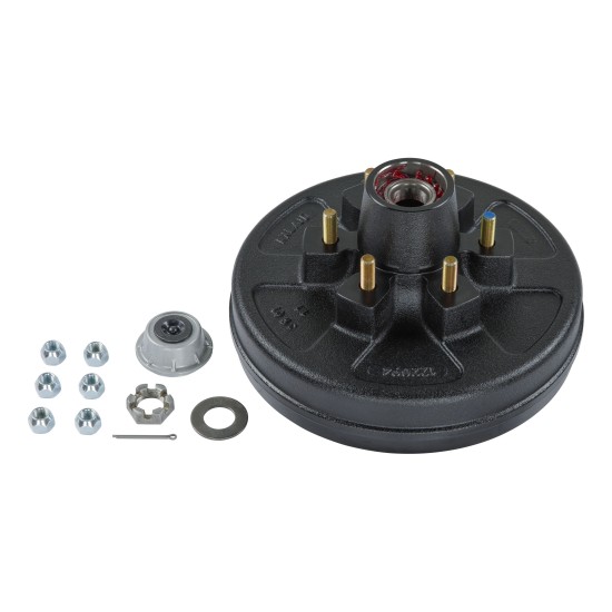 Lippert Complete Pre-Greased Hub Assembly with Lug Nuts Complete pre-greased hub assembly by Lippert with lug nuts and brake hub for 6000 lbs axles.