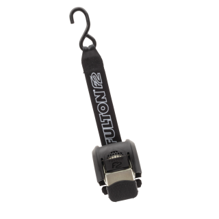 Fulton F2 transom tie downs ensure safe towing, with retractable straps and vinyl-coated hooks for protection.