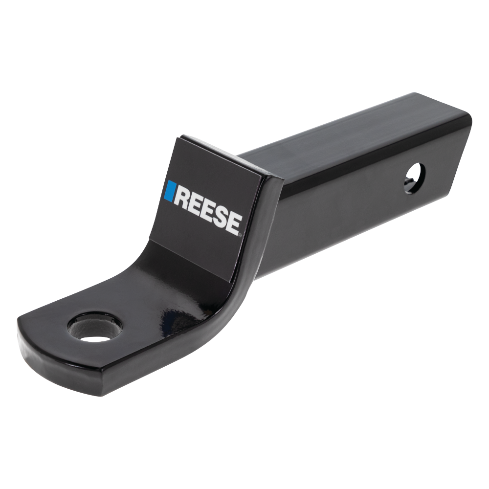 REESE Ball Mount for 2 Inch Hitch Receiver with 6,000 lbs Capacity REESE ball mount fitting a 2 inch hitch receiver with 6,000 lbs capacity, angle cut design, metal shield finish