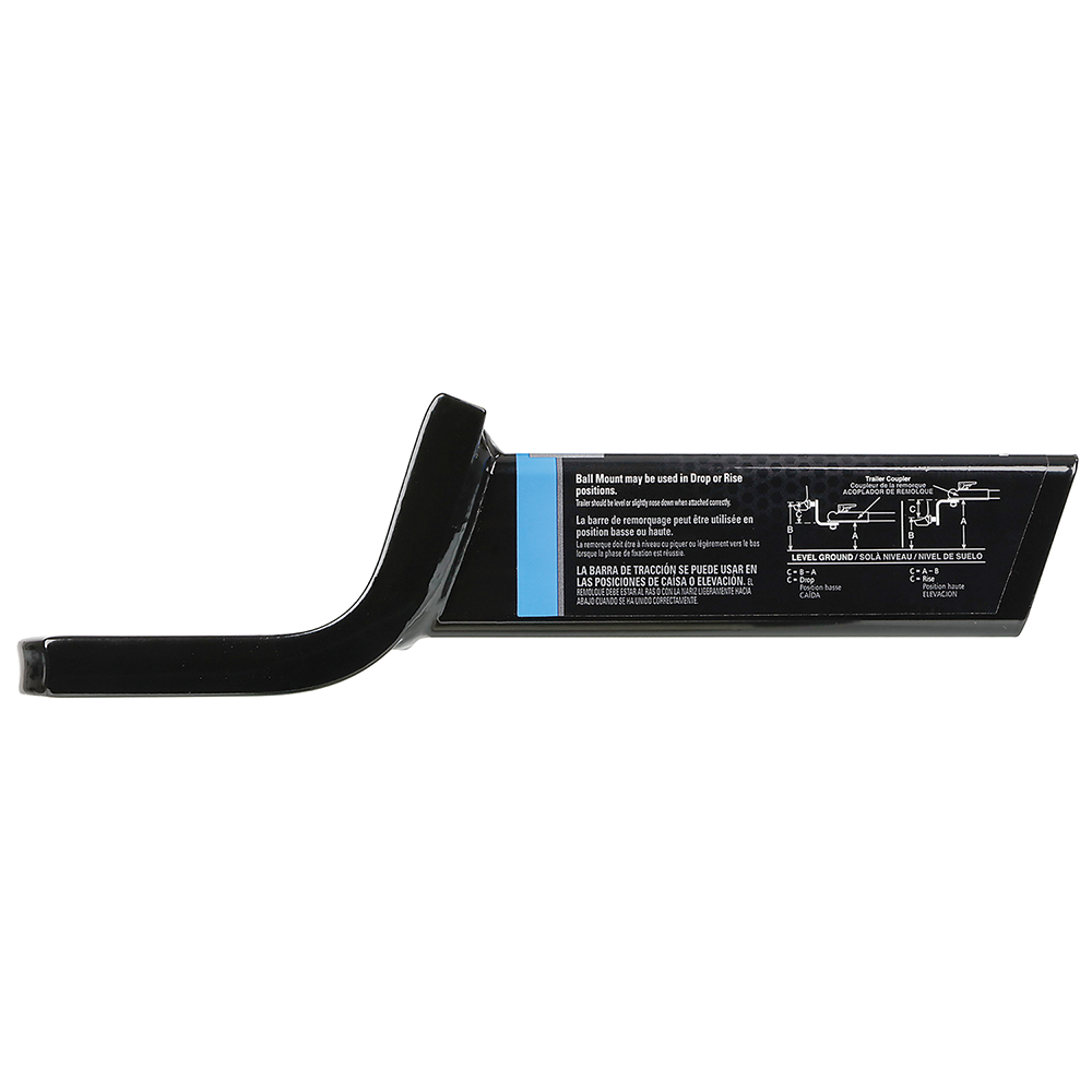 REESE Ball Mount for 2 Inch Hitch Receiver with 6,000 lbs Capacity REESE ball mount fitting a 2 inch hitch receiver with 6,000 lbs capacity, angle cut design, metal shield finish
