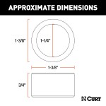 CURT Reducer Bushing for Trailer Ball Fitment, 1-3/8 to 1-1/4 Inch CURT reducer bushing with yellow zinc finish, reducing hole size for trailer ball fitment.