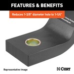 CURT Reducer Bushing for Trailer Ball Fitment, 1-3/8 to 1-1/4 Inch CURT reducer bushing with yellow zinc finish, reducing hole size for trailer ball fitment.