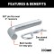 CURT 5/8 Inch Hitch Pin with Zinc Finish and Retainer Clip CURT 5/8 inch hitch pin with zinc finish, featuring a bent handle and retainer clip, ideal for 2 inch receiver tubes.