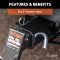 CURT 5/8 Inch Hitch Pin with Zinc Finish and Retainer Clip CURT 5/8 inch hitch pin with zinc finish, featuring a bent handle and retainer clip, ideal for 2 inch receiver tubes.