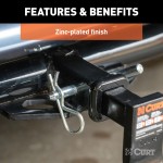 CURT 1/2 inch hitch pin with zinc finish, fits 1-1/4" or 2" shanks, secure towing