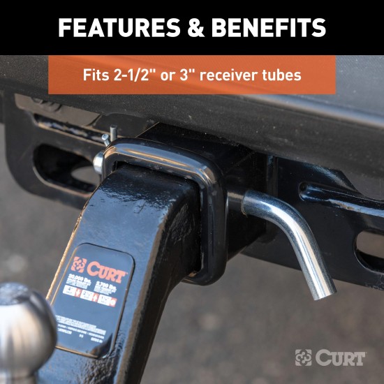 CURT 5/8 Inch Heavy-Duty Hitch Pin with Clip for 3 Inch Receivers CURT 5/8 inch hitch pin with zinc finish for 3 inch receivers and clip
