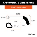 CURT 5/8 Inch Hitch Pin with Zinc Finish and Clip CURT 5/8 inch hitch pin with zinc finish, clip, and vinyl-coated handle