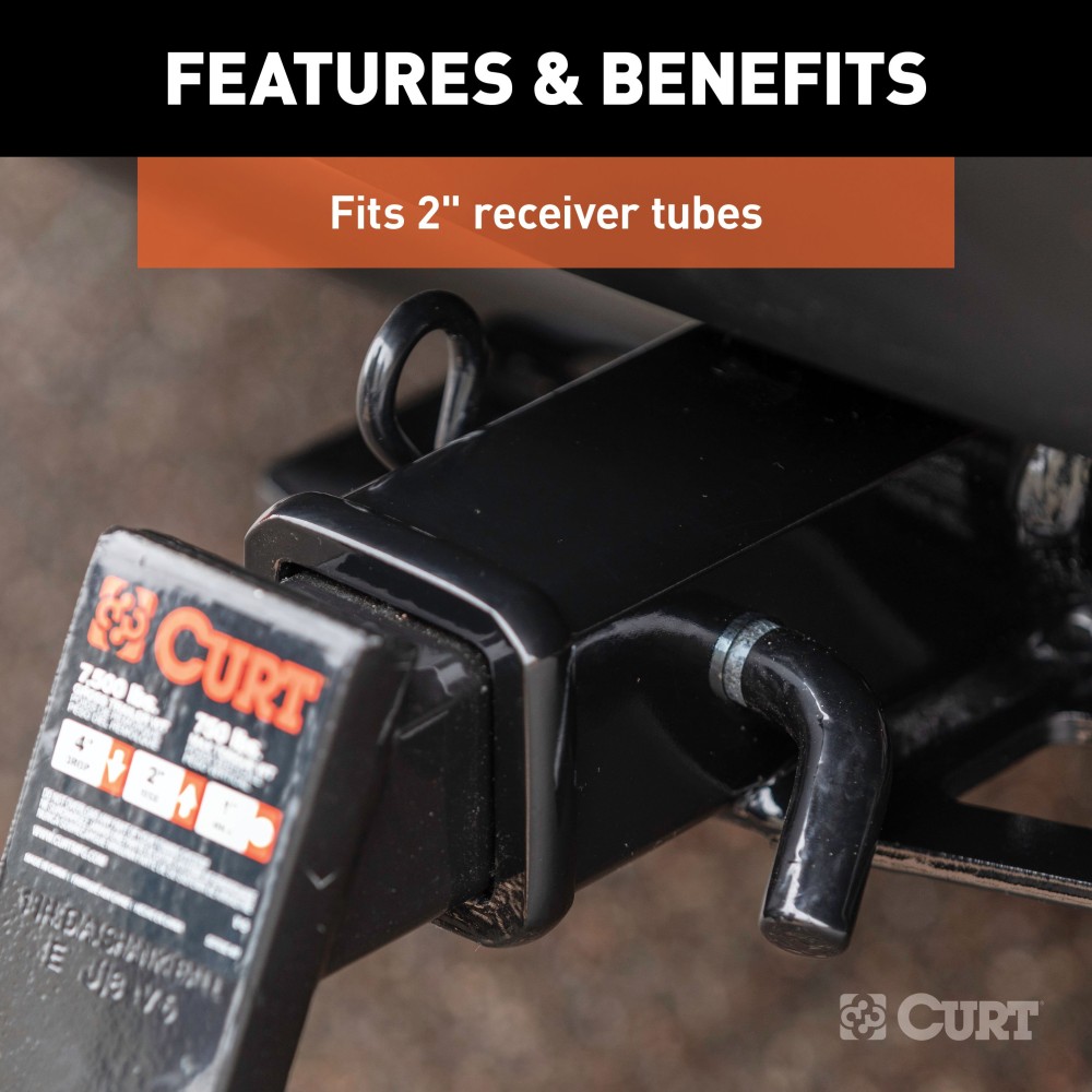 CURT 5/8 Inch Hitch Pin with Zinc Finish and Clip CURT 5/8 inch hitch pin with zinc finish, clip, and vinyl-coated handle