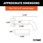 CURT 1/2 Inch Swivel Hitch Pin with Adapter and Zinc Finish CURT 1/2 inch swivel hitch pin with zinc finish and adapter for secure towing.