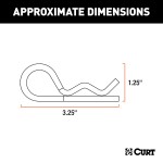 CURT Universal Zinc Plated Hitch Pin and Clip for Towing CURT hitch pin and clip with zinc finish for secure towing and corrosion resistance