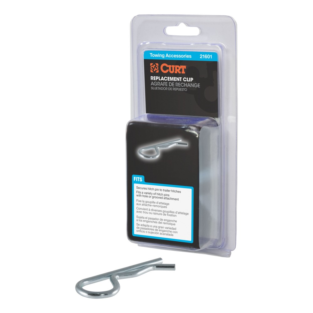 CURT Hitch Pins with Zinc Finish for Universal Fit CURT hitch pins and clips with universal design and zinc finish for secure towing