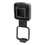 CURT 2 x 2 Inch Rubber Receiver Tube Cover for Trailer Hitch CURT 2 x 2 inch black rubber receiver tube cover on trailer hitch