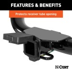CURT 2 x 2 Inch Rubber Receiver Tube Cover for Trailer Hitch CURT 2 x 2 inch black rubber receiver tube cover on trailer hitch
