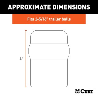 CURT Rubber Trailer Ball Cover for 2-5/16 Inch Balls CURT rubber trailer ball cover designed to fit 2-5/16 inch trailer balls, protecting them when not in use.