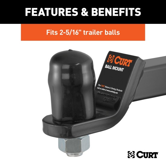 CURT Rubber Trailer Ball Cover for 2-5/16 Inch Balls Black rubber trailer ball cover by CURT fitting 2-5/16 inch diameter trailer balls.