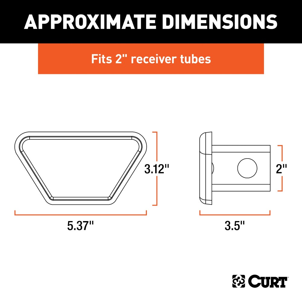 CURT 2x2 Chrome Steel Trailer Hitch Receiver Tube Cover CURT chrome steel receiver tube cover for 2 inch hitch