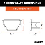CURT 2x2 Chrome Steel Trailer Hitch Receiver Tube Cover CURT chrome steel receiver tube cover for 2 inch hitch