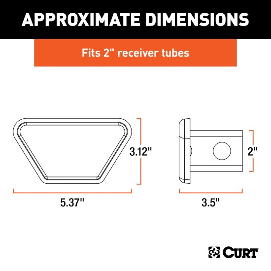 CURT 2x2 Chrome Steel Trailer Hitch Receiver Tube Cover CURT chrome steel receiver tube cover for 2 inch hitch