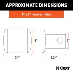 CURT 2x2 Inch Chrome Trailer Hitch Receiver Tube Cover CURT 2x2 inch receiver tube cover with chrome finish to protect hitch from debris and rust.