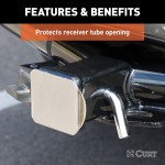 CURT 2x2 Inch Chrome Trailer Hitch Receiver Tube Cover CURT 2x2 inch receiver tube cover with chrome finish to protect hitch from debris and rust.