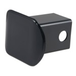CURT 2x2 Black Plastic Receiver Tube Hitch Cover CURT 2 by 2 inch black plastic receiver tube cover protecting a trailer hitch