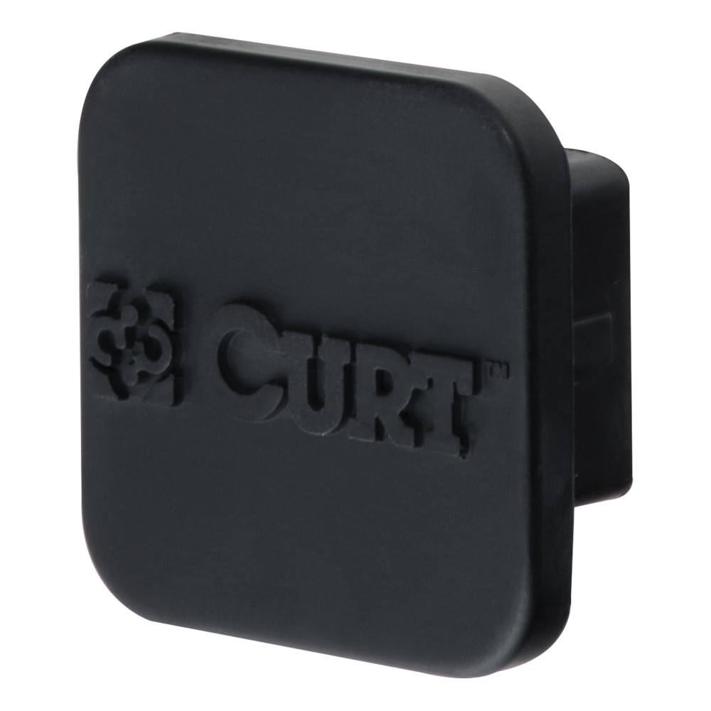 CURT 1-1/4 Inch Rubber Trailer Hitch Receiver Tube Cover CURT rubber trailer hitch cover protecting a 1-1/4 inch receiver from debris