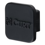 CURT 1-1/4 Inch Rubber Trailer Hitch Receiver Tube Cover CURT rubber trailer hitch cover protecting a 1-1/4 inch receiver from debris