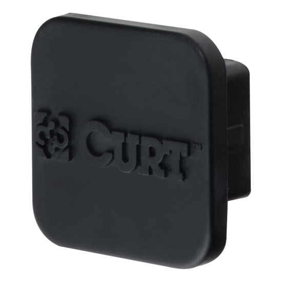 CURT Rubber Hitch Cover for 1-1/4 Inch Receiver Tube CURT rubber hitch cover protecting a 1-1/4 inch receiver tube from dirt and debris