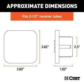 CURT 2-1/2 inch Rubber Hitch Tube Cover for Class 5 Hitches CURT rubber hitch tube cover for 2-1/2 inch class 5 trailer hitches.