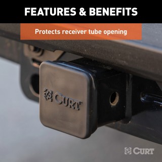 CURT 2-1/2 inch Rubber Hitch Tube Cover for Class 5 Hitches CURT rubber hitch tube cover for 2-1/2 inch class 5 trailer hitches.
