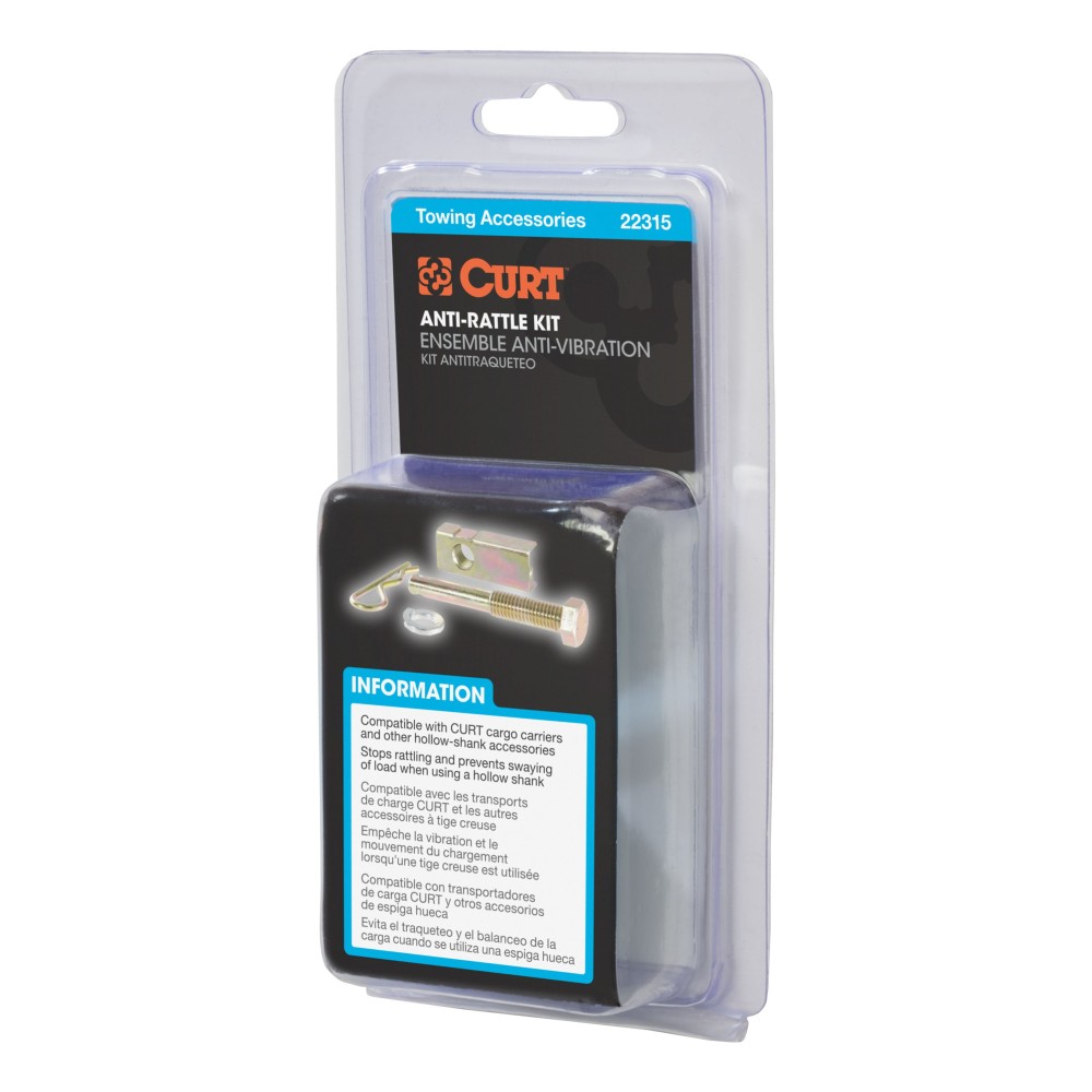 CURT Anti-Rattle Hitch Pin with Threaded Pin and Shim CURT anti-rattle hitch pin kit with threaded pin and shim for quieter towing