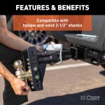 CURT Anti-Rattle Hitch Clamp for 2-1/2 Inch Receiver Hitches CURT anti-rattle hitch clamp for quiet towing, fits 2-1/2 inch receivers with easy clamp installation.