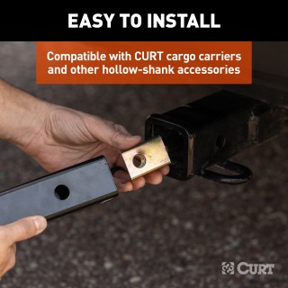 CURT Anti-Rattle Hitch Pin for Quieter Towing Experience CURT anti-rattle hitch pin with shim for 2-inch receiver, reduces noise