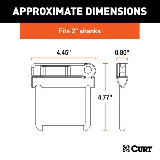 CURT Anti-Rattle Hitch Clamp for 2-Inch Receiver Hitches CURT anti-rattle hitch clamp installed on a 2-inch receiver hitch, preventing noise and vibration