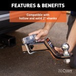 CURT Anti-Rattle Hitch Clamp for 2-Inch Receiver Hitches CURT anti-rattle hitch clamp installed on a 2-inch receiver hitch, preventing noise and vibration
