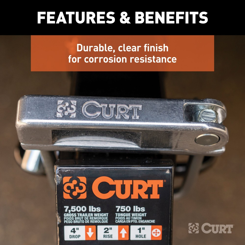 CURT Anti-Rattle Hitch Clamp for 2-Inch Receiver Hitches CURT anti-rattle hitch clamp installed on a 2-inch receiver hitch, preventing noise and vibration