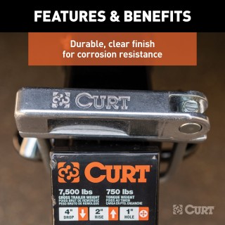 CURT Anti-Rattle Hitch Clamp for 2-Inch Receiver Hitches CURT anti-rattle hitch clamp installed on a 2-inch receiver hitch, preventing noise and vibration