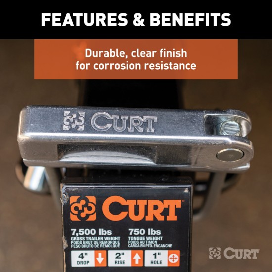 CURT Anti-Rattle Hitch Clamp for 2-Inch Receiver Hitches CURT anti-rattle hitch clamp installed on a 2-inch receiver hitch, preventing noise and vibration