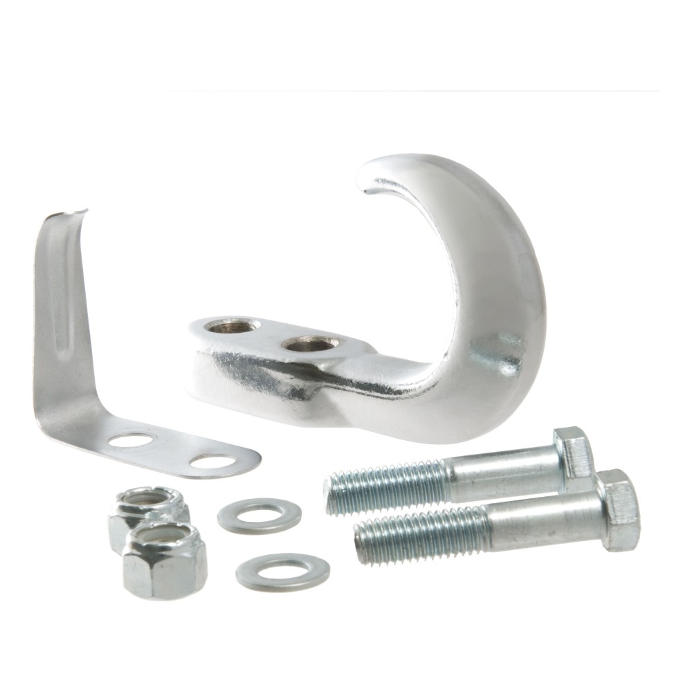 CURT Front Mount Trailer Hitch Tow Hook with Chrome Finish CURT front mount tow hook for 4WD, 10,000 lbs capacity, chrome finish