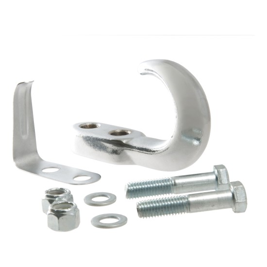 CURT Front Mount Trailer Hitch Tow Hook with Chrome Finish CURT front mount tow hook for 4WD, 10,000 lbs capacity, chrome finish