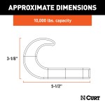 CURT Front Mount Black Forged Steel Tow Hook with 10,000 lbs Capacity CURT front mount tow hook with black finish and 10,000 lbs capacity for pickups and SUVs