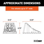 CURT Wheel Chocks for Secure Towing and Vehicle Maintenance CURT wheel chocks with raised tread and saw-tooth edges for secure grip and traction