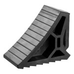 CURT HD Wheel Chocks - Heavy Duty, Space-Saving Safety Accessory Heavy-duty CURT HD wheel chocks with rubber construction for trailer safety and storage.